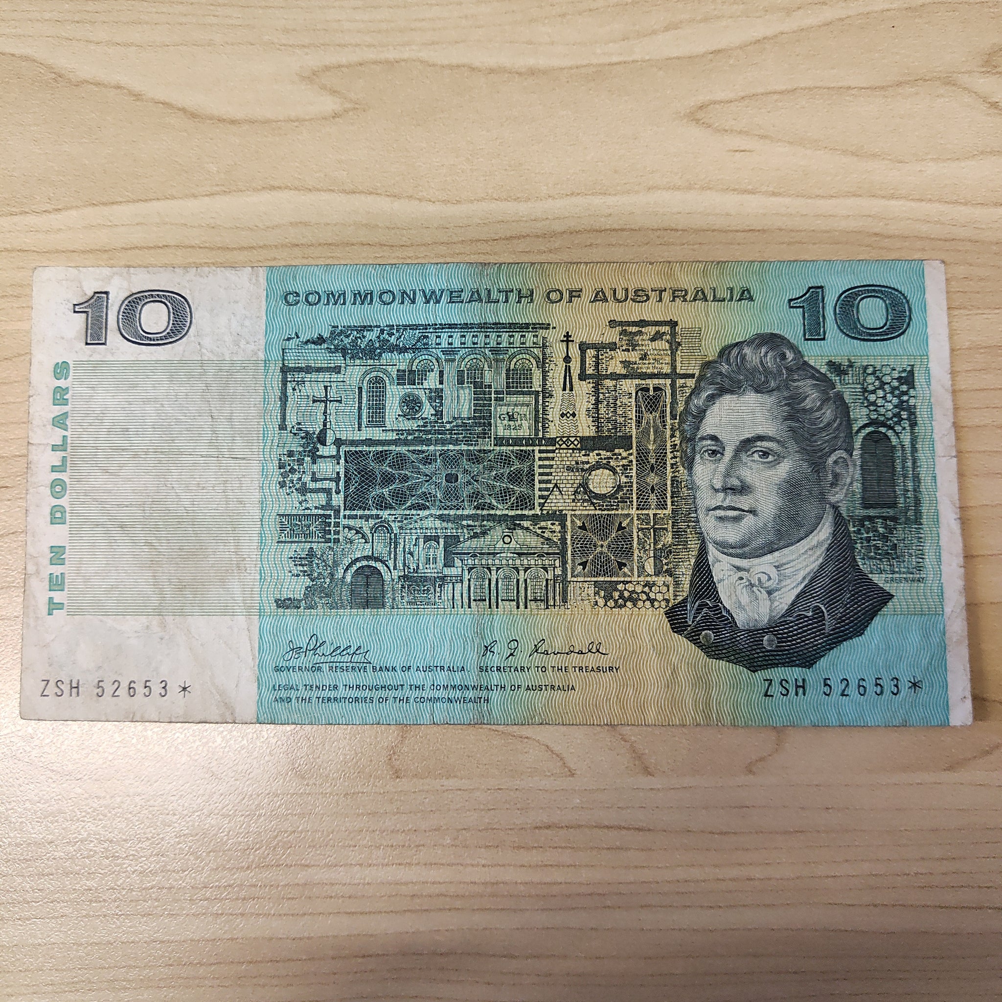 R303s $10 Commonwealth Of Australia Phillips/Randall Star Banknote Fine