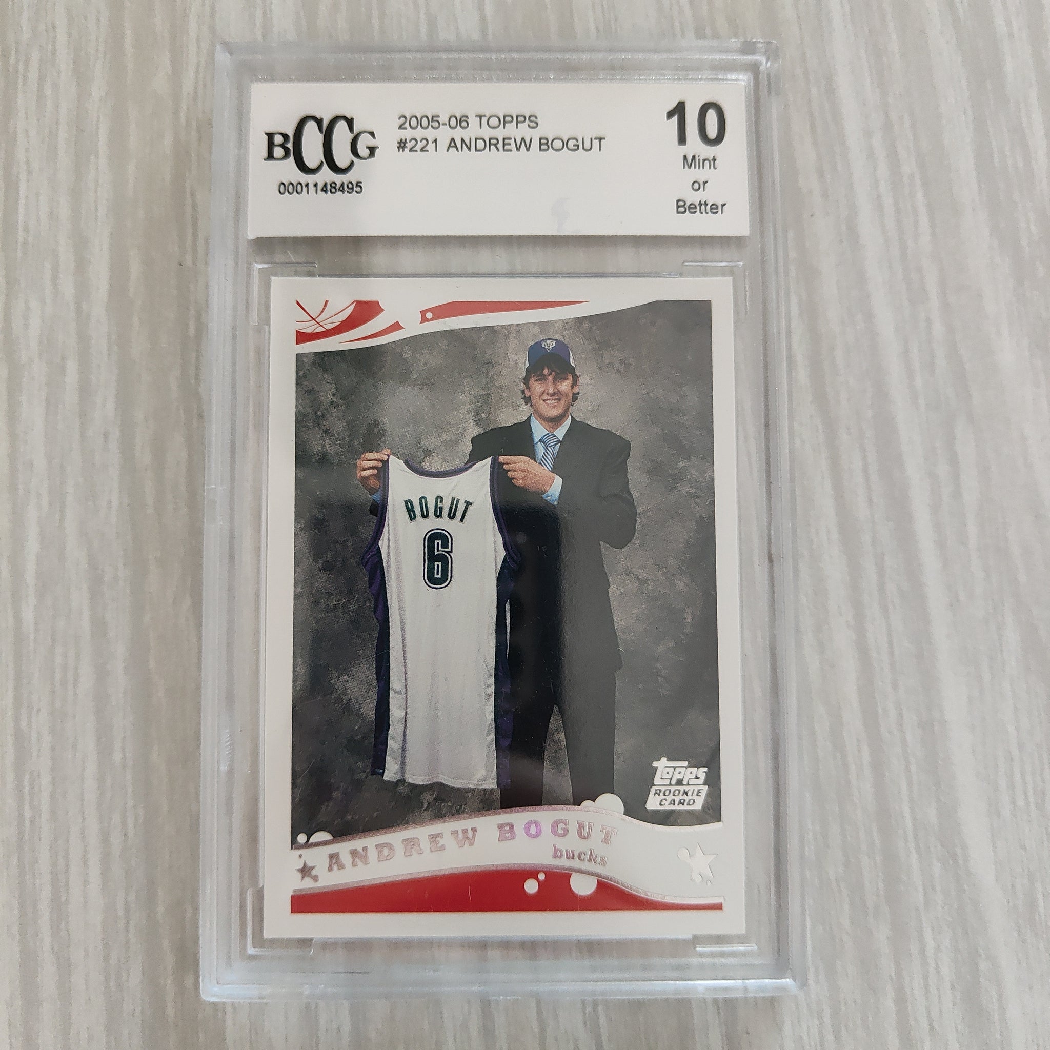 2005 Topps Andrew Bogut Card BCCG Graded Mint 10 NBA Basketball Card