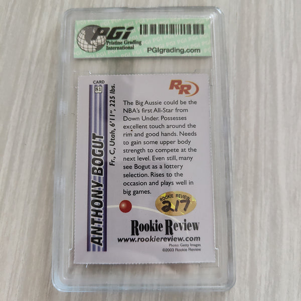 2003 RR Rookie Review Andrew Bogut Autographed Card PGI Graded Gem Mint 10 NBA Basketball Card 2/7