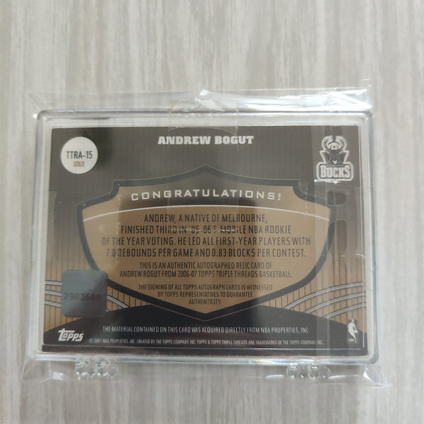 2007 Topps Triple Threads Andrew Bogut Signature Patch Card NBA Basketball Card 9/9