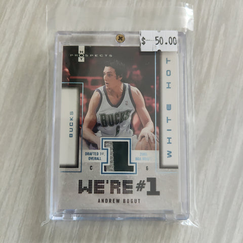 2006 Fleer White Hot We're #1 Andrew Bogut Patch Card NBA Basketball Card 05/10