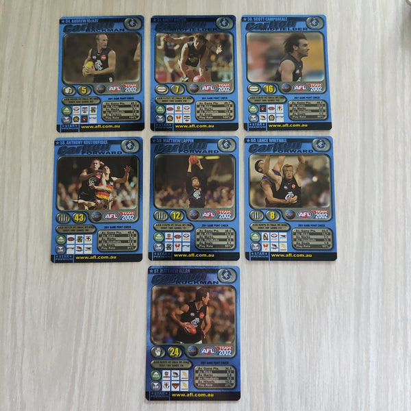 2002 Teamcoach Blue Prize Card Team Set Carlton