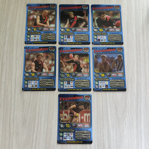 2002 Teamcoach Blue Prize Card Team Set Essendon