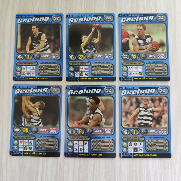 2002 Teamcoach Blue Prize Card Team Set Geelong