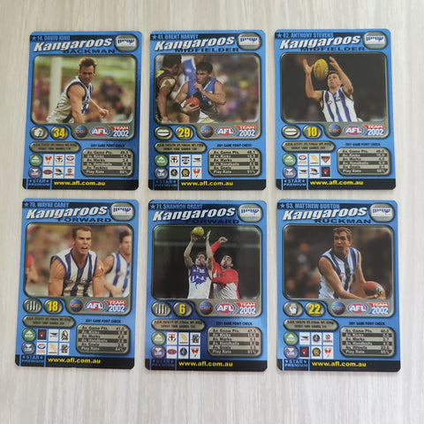 2002 Teamcoach Blue Prize Card Team Set North Melbourne