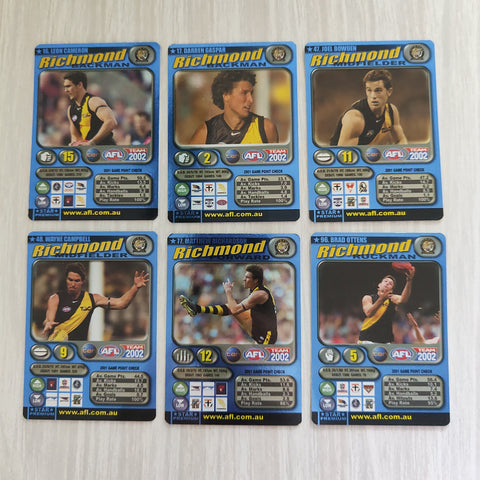 2002 Teamcoach Blue Prize Card Team Set Richmond