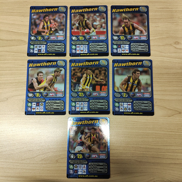 2002 Teamcoach Blue Prize Card Team Set Hawthorn