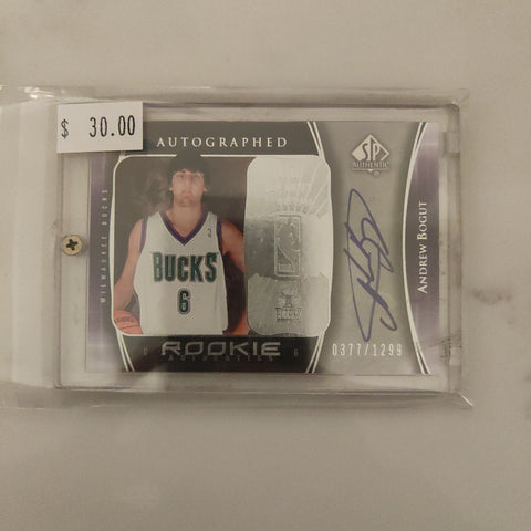 2005 Upper Deck Autographed Rookie Authentics Andrew Bogut NBA Basketball Card 377/1299
