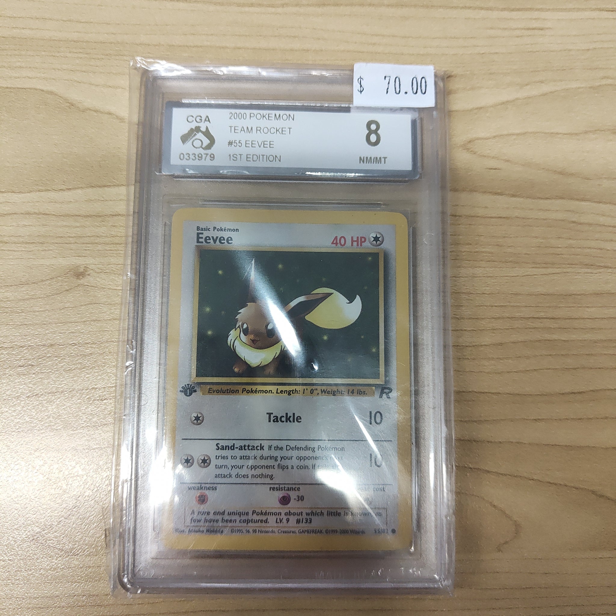2000 Pokemon Team Rocket Eevee 1st Edition #55 CGA Graded 8 NM/MT Poke Shields Stamps & Coins 2000 Pokemon Team Rocket Eevee 1st Edition #55 CGA Graded 8 NM/MT Poke Shields Stamps & Coins