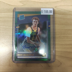 2020 Panini Donruss Rated Rookie Nico Mannion Signature NBA Basketball Card