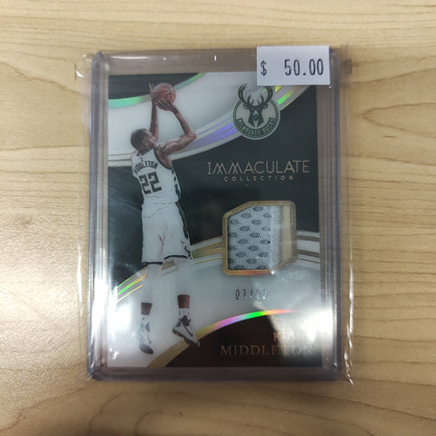 2016 Panini Immaculate Collection Khris Middleton Patch NBA Basketball Card 07/22