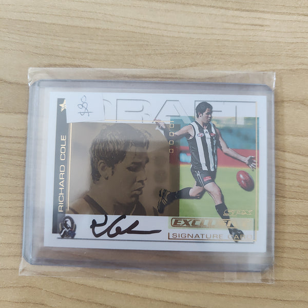 2002 Select SPX Gold Draft Pick Signature Richard Cole Collingwood