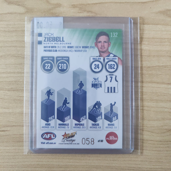 2020 Select Prestige Green Parallel Jack Ziebell North Melbourne 058/60