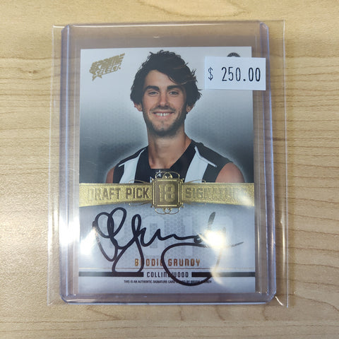 2013 Select Prime Draft Pick Signature Brodie Grundy Collingwood No.269/280