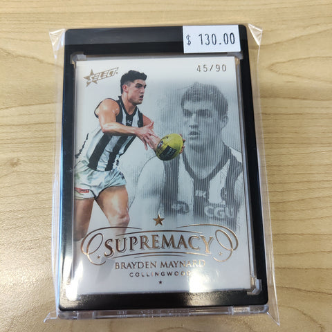 2021 AFL Select Supremacy Gold Base Card Brayden Maynard Collingwood 45/90