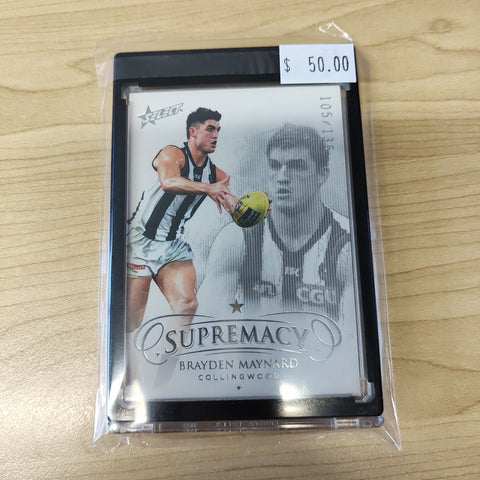 2021 AFL Select Supremacy Silver Base Card Brayden Maynard Collingwood 105/135