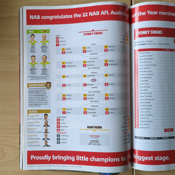 2014 Hawthorn v Sydney Grand Final Football Record Gold
