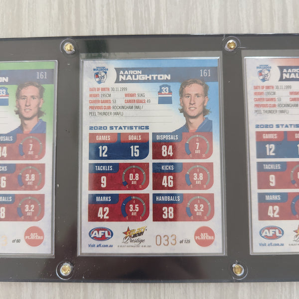 2021 AFL Select Prestige Set of Aaron Naughton Western Bulldogs Jumper Number Parallels No.033