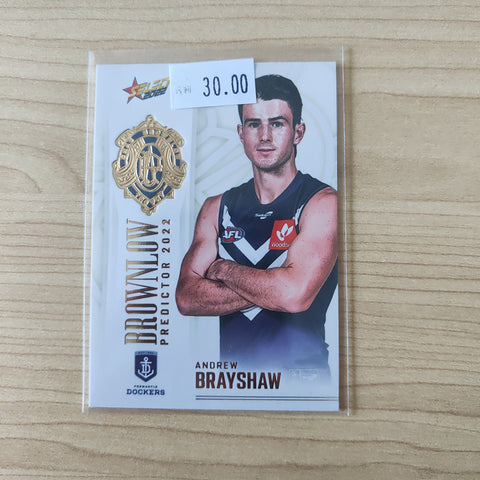 2022 AFL Footy Stars Brownlow Predictor Gold Andrew Brayshaw Fremantle 107/185