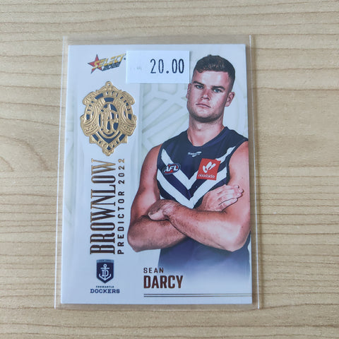 2022 AFL Footy Stars Brownlow Predictor Gold Sean Darcy Fremantle 162/185