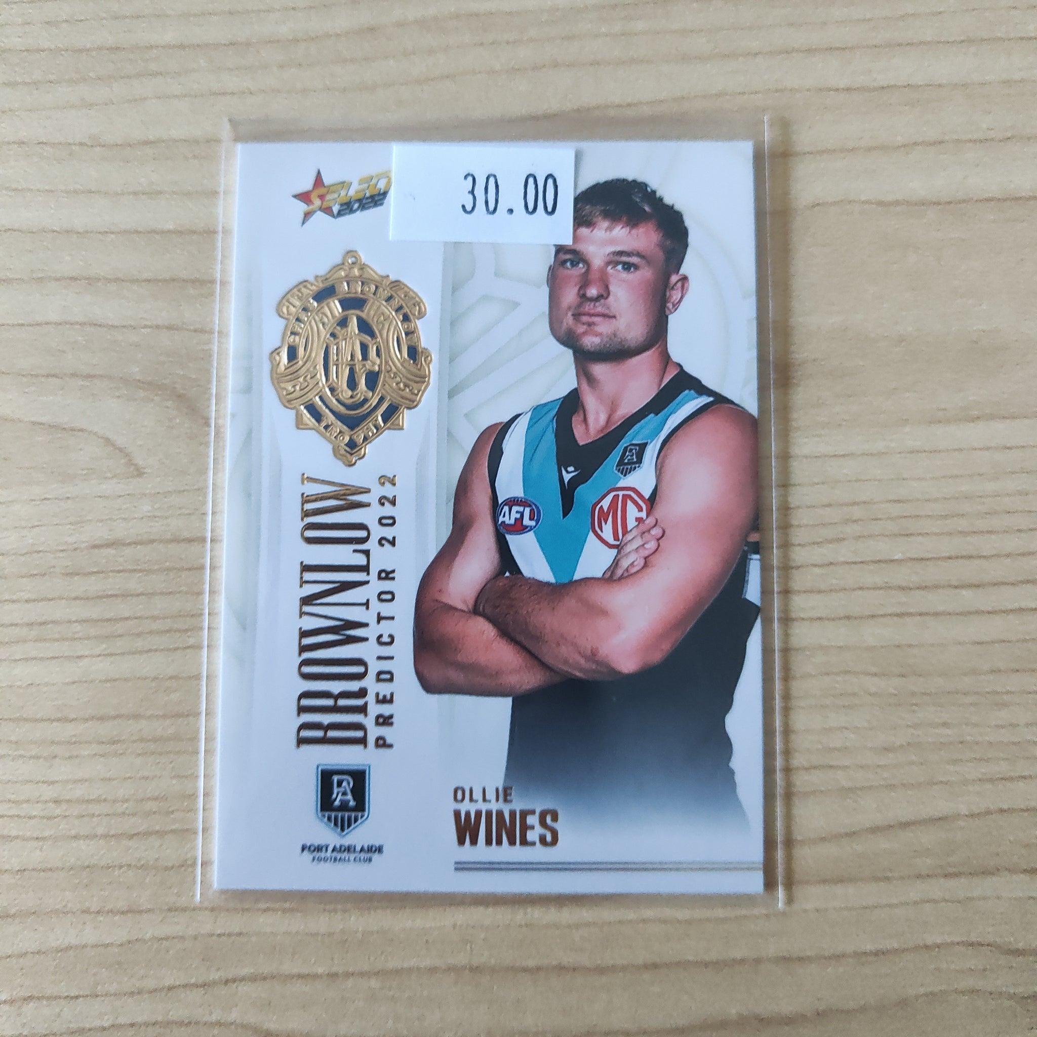 2022 AFL Footy Stars Brownlow Predictor Gold Ollie Wines Port Adelaide 014/185