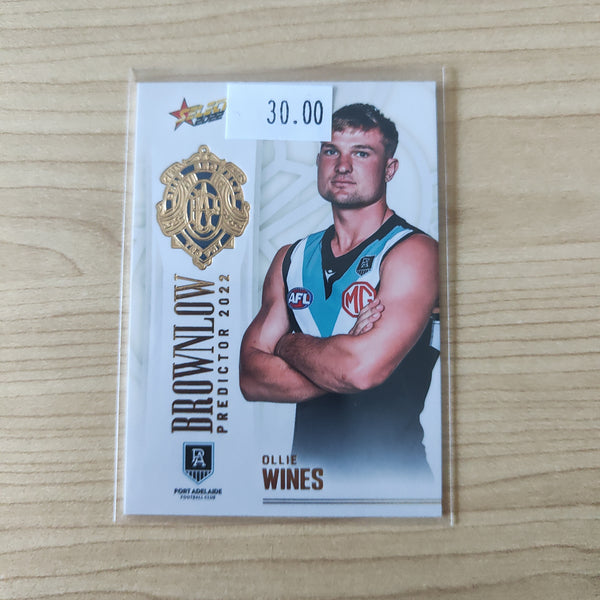 2022 AFL Footy Stars Brownlow Predictor Gold Ollie Wines Port Adelaide 014/185