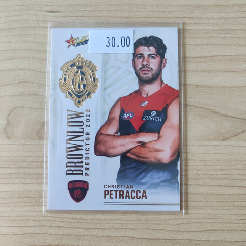 2022 AFL Footy Stars Brownlow Predictor Gold Christian Petracca Melbourne 022/185