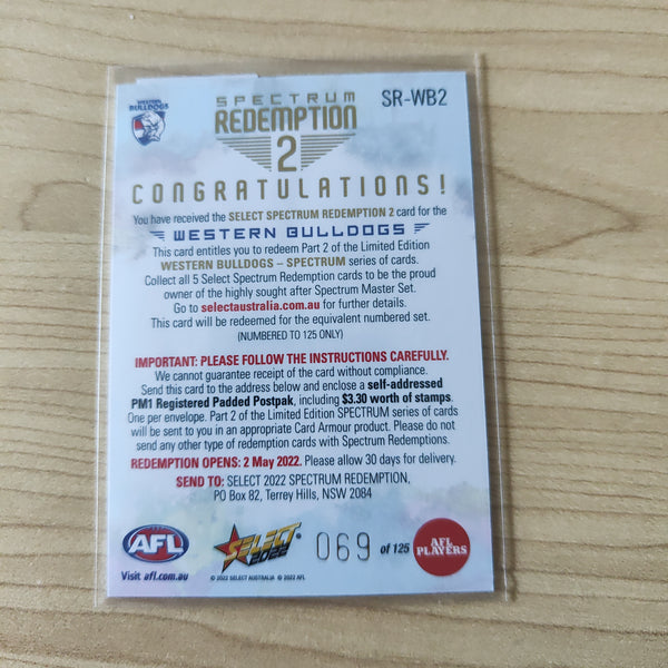 2022 AFL Footy Stars Spectrum Redemption 2 Western Bulldogs 069/125