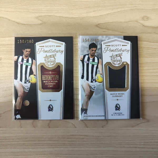 2017 AFL Select Certified Match Worn Guernsey Redemption Scott Pendlebury Collingwood No.150/160