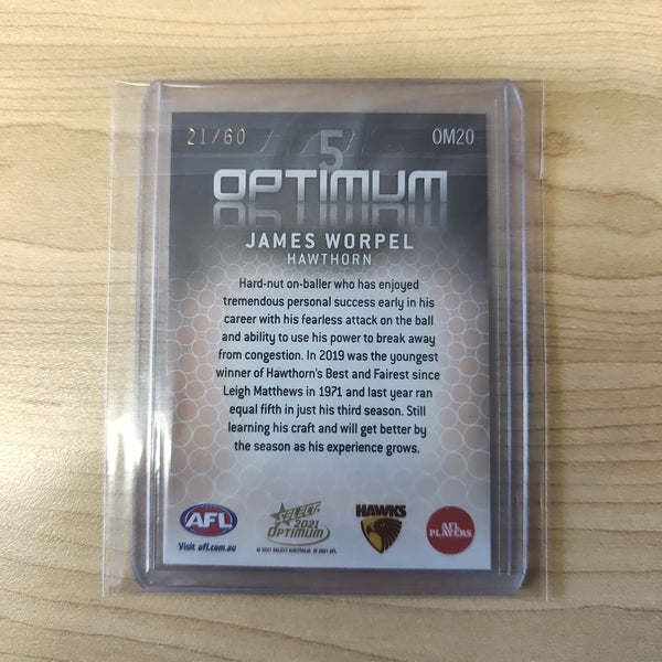 2021 AFL Select Optimum Mirror James Worpel Hawthorn 21/60