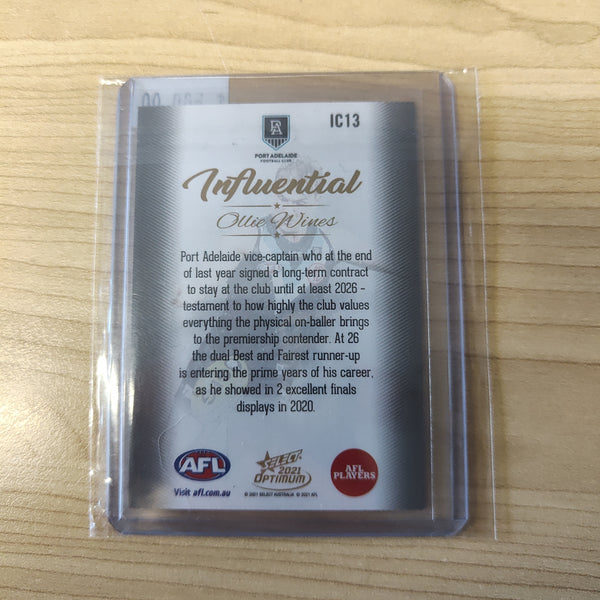 2021 AFL Select Optimum Influential Ollie Wines Port Adelaide 35/40