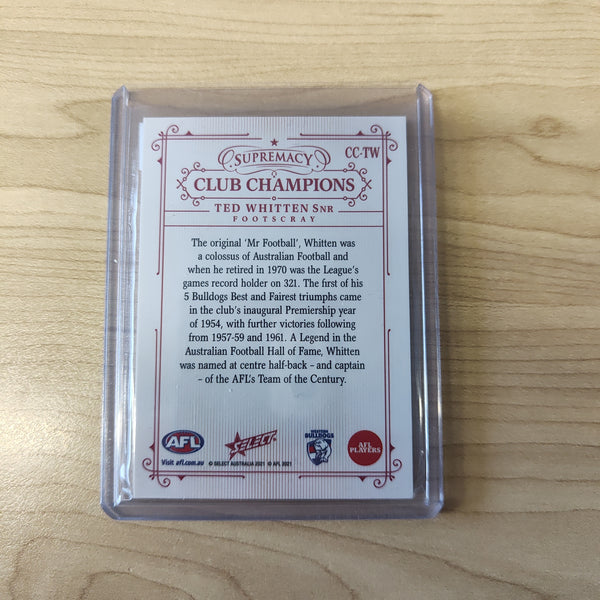 2021 AFL Select Supremacy Club Champions Ted Whitten Snr Footscray 23/60