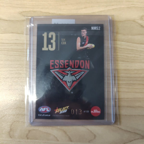 2022 AFL Footy Stars Numbers Midnight Nik Cox Essendon 013/130