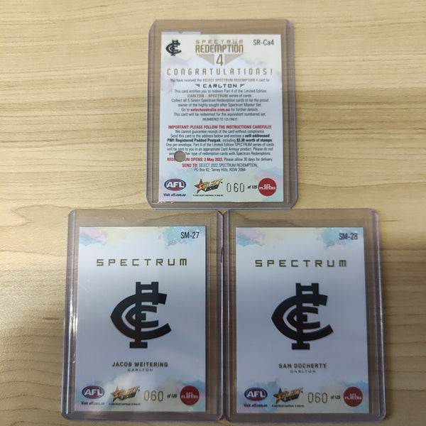 2022 AFL Select Footy Stars Spectrum Redemption 4 Carlton 060/125