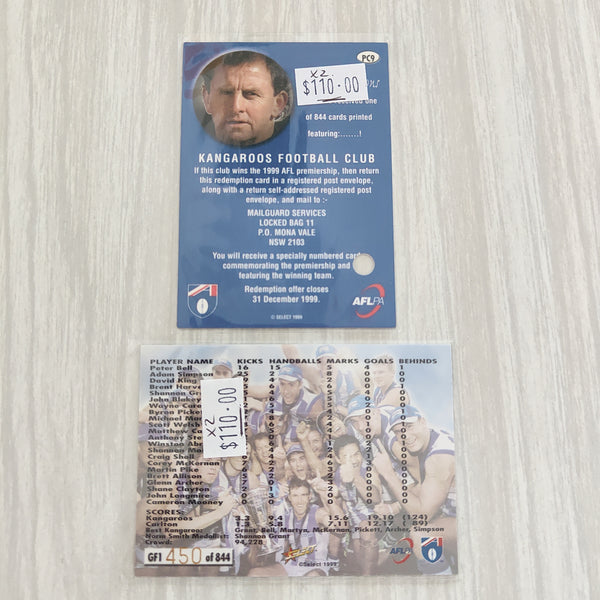 1999 Select North Melbourne Premiership Redemption Set