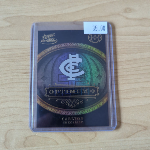 2022 AFL Select Optimum Plus Parallel Carlton Checklist No.36/115