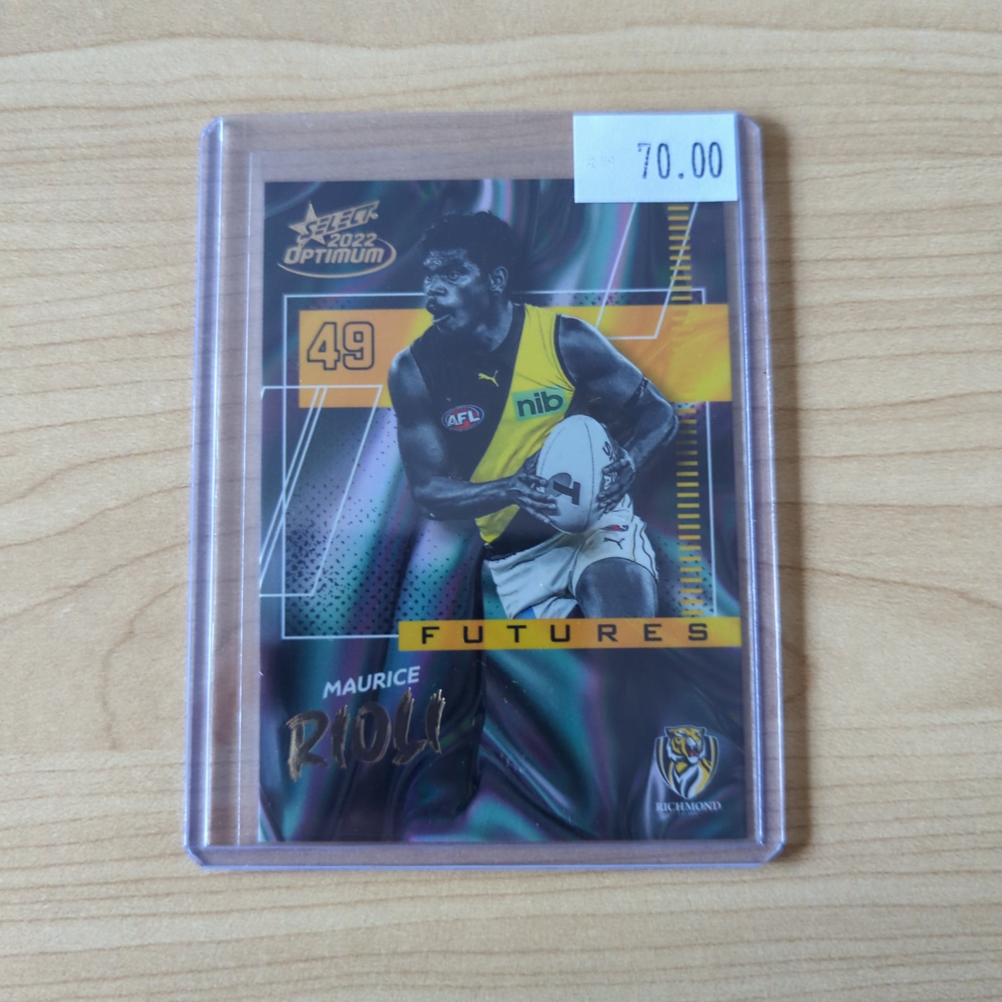 2022 AFL Select Optimum Futures Maurice Rioli Richmond No. 70/95