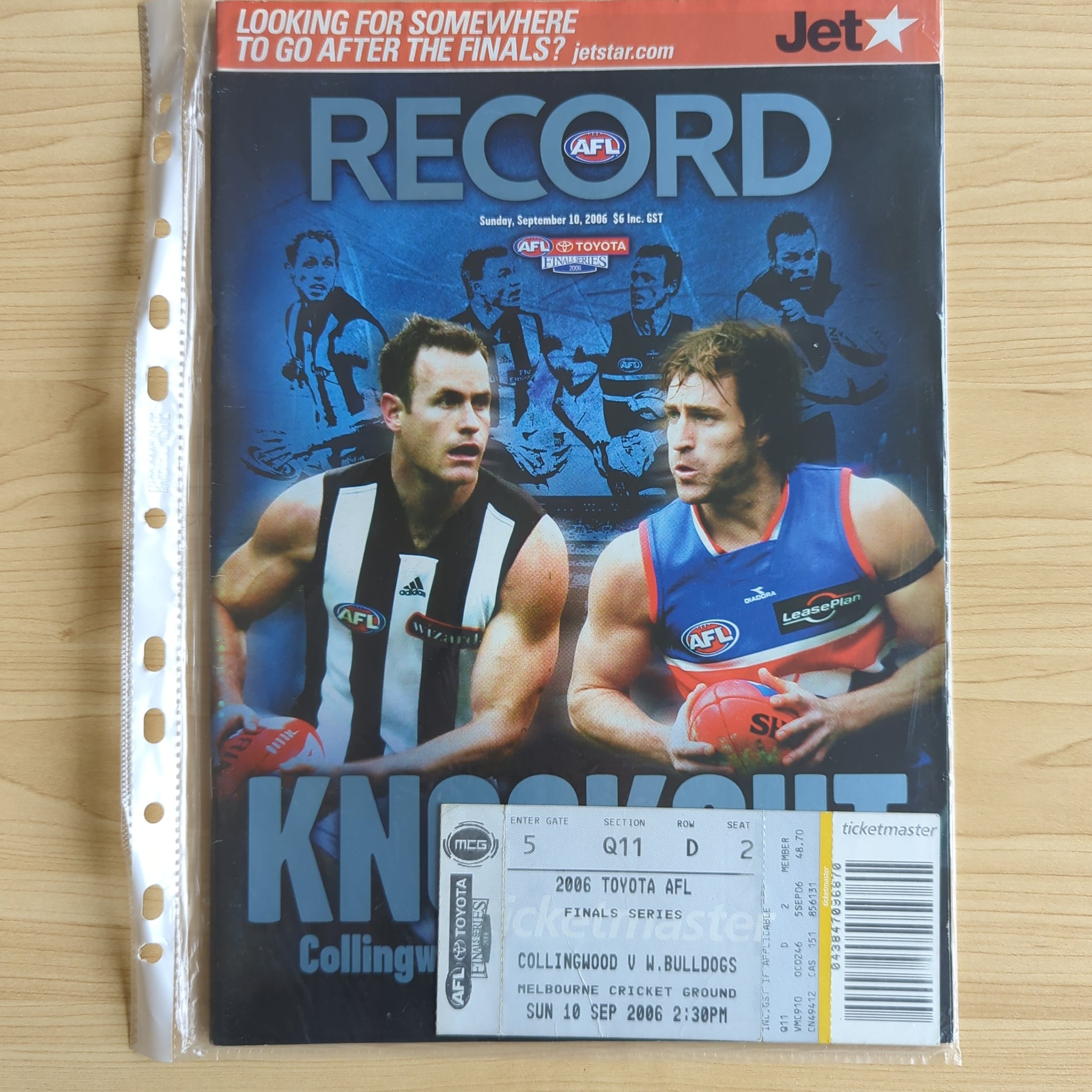 2006 Sept 10 1st Elimination Collingwood v Western Bulldogs Including Ticket Football Record
