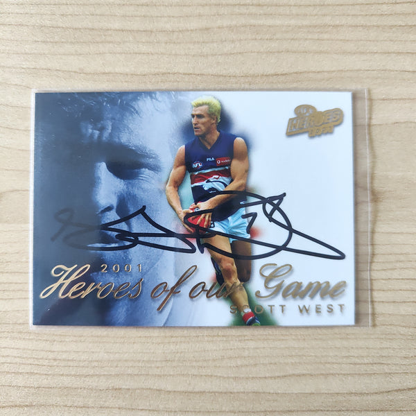 2001 AFL Heroes of our Game Signature Scott West Western Bulldogs No.035/100