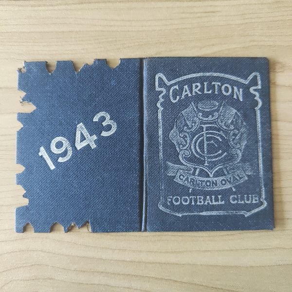 VFL 1943 Carlton Football Club Membership Season Ticket No. 1213