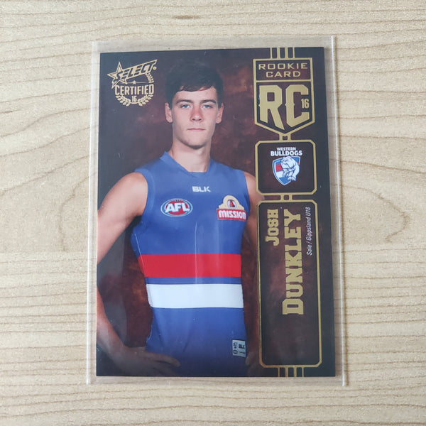2016 Select Certified Rookie Card Josh Dunkley Western Bulldogs LOW NUMBER No.005/240