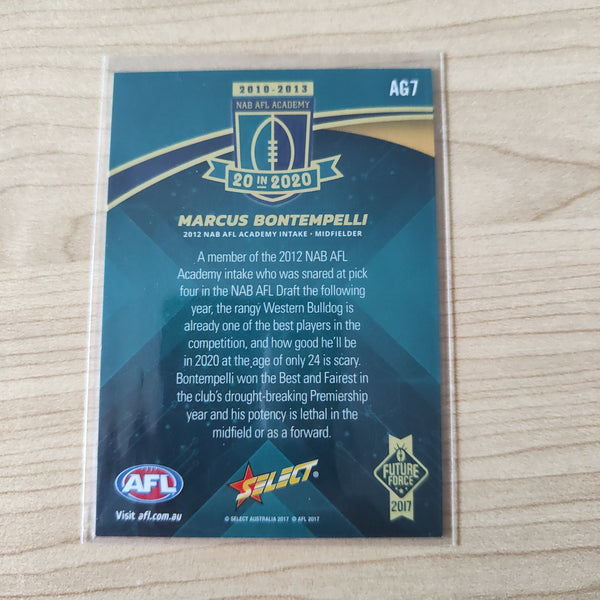 2017 Select Future Force 20 in 2020 Marcus Bontempelli Western Bulldogs LOW NUMBER No.004/275