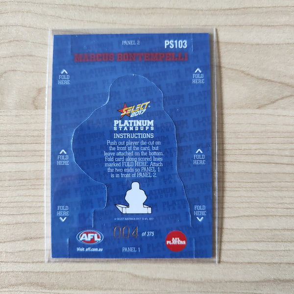 2017 Select Platinum Standups Marcus Bontempelli Western Bulldogs LOW NUMBER No.004/375