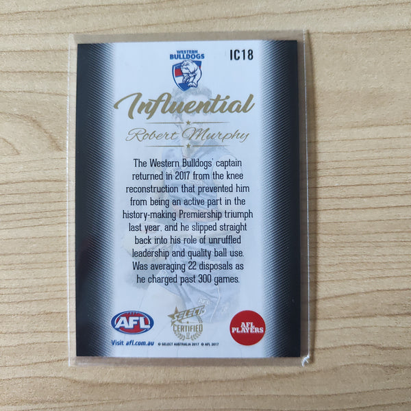 2017 Select Certified Influential Robert Murphy Western Bulldogs LOW NUMBER No.18/40