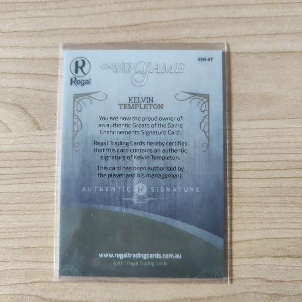2017 Regal Greats of the Game Enshrinement Kelvin Templeton Footscray Western Bulldogs LOW NUMBER No.01/25