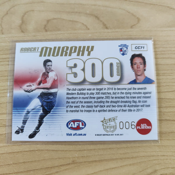 2017 Select Certified 300 Game Case Card Robert Murphy Western Bulldogs LOW NUMBER No.006