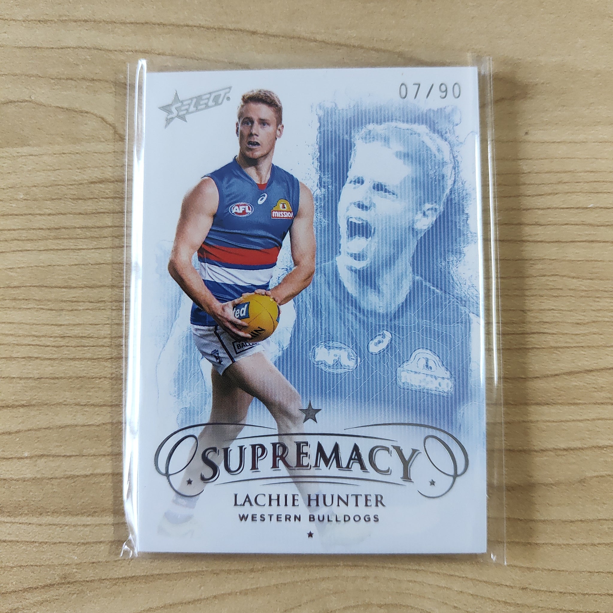 2019 Select Supremacy Silver Base Card Lachie Hunter Western Bulldogs No.07/90