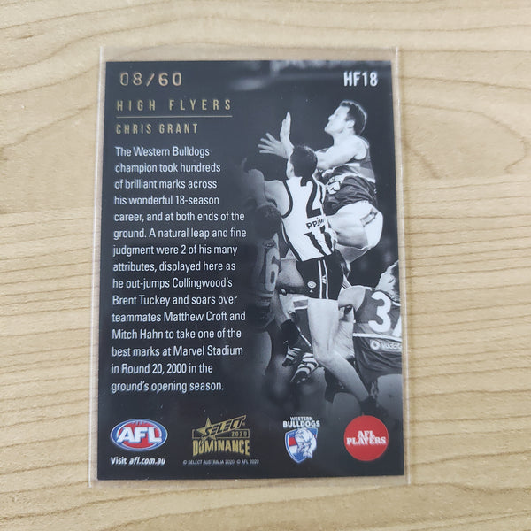 2020 Select Dominance High Flyers Chris Grant Western Bulldogs LOW NUMBER No.08/60