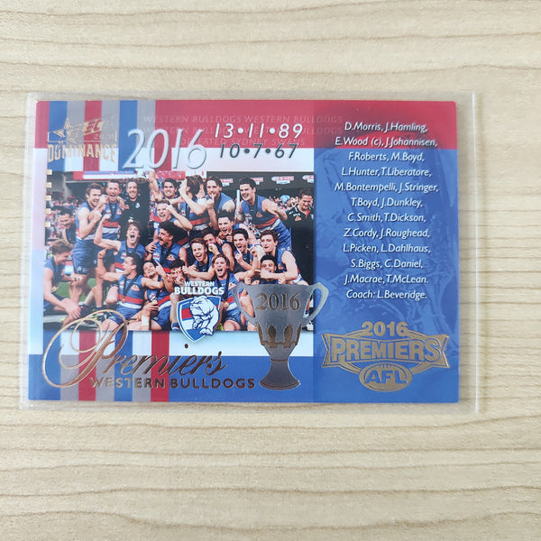 2020 Select Dominance 2016 Premiers Western Bulldogs LOW NUMBER No.001/275