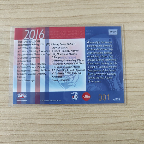 2020 Select Dominance 2016 Premiers Western Bulldogs LOW NUMBER No.001/275